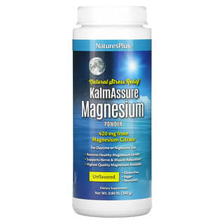 NaturesPlus, KalmAssure, Magnesio en polvo, Sin sabor, 400 mg, 360 g (0,80 lb)