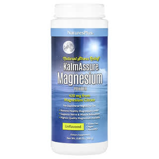 NaturesPlus, KalmAssure Magnez w proszku, niearomatyzowany, 360 g