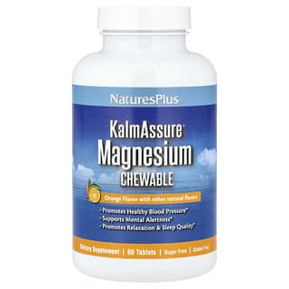 NaturesPlus, KalmAssure® Magnesium Chewable, Orange, 60 Tablets