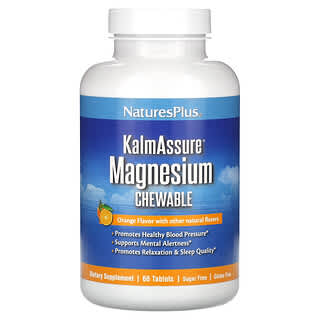 NaturesPlus, KalmAssure Magnesium Kautabletten, Orange, 60 Tabletten
