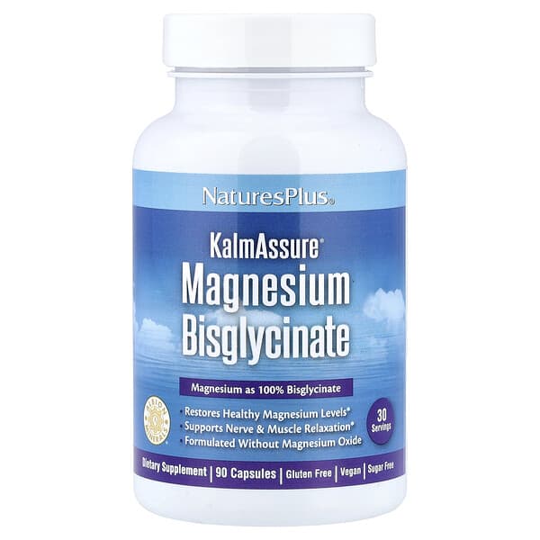 NaturesPlus, KalmAssure®, Magnesium Glycinate, 90 Capsules (70 mg per Capsule) — product photo 1