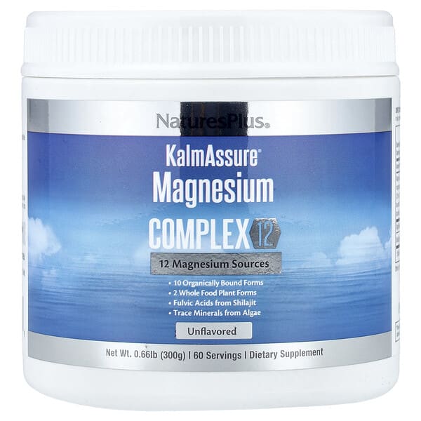 NaturesPlus, KalmAssure®, Magnesium Complex 12, Unflavored, 0.66 lb (300 g) — product photo 1