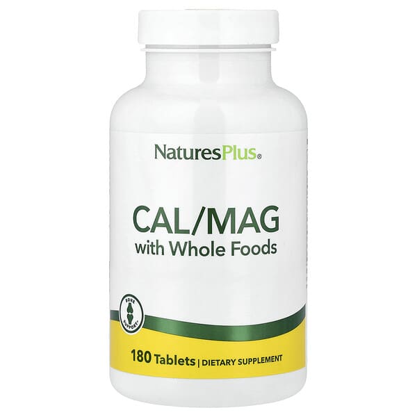 NaturesPlus Cal/Mag with Whole Foods, 180 Tablets