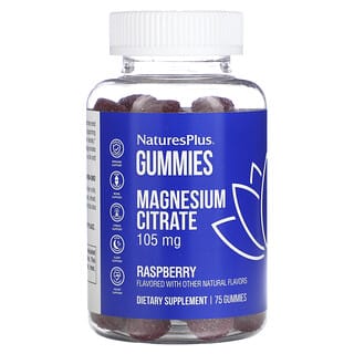 NaturesPlus, Citrato de magnesio, Frambuesa, 105 mg, 75 gomitas (35 mg por gomita)