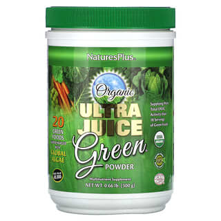 NaturesPlus, Органический зеленый порошок Ultra Juice, 300 г (0,66 фунта)
