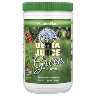 NaturesPlus, Luomu Ultra Juice Green -jauhe, 600 g