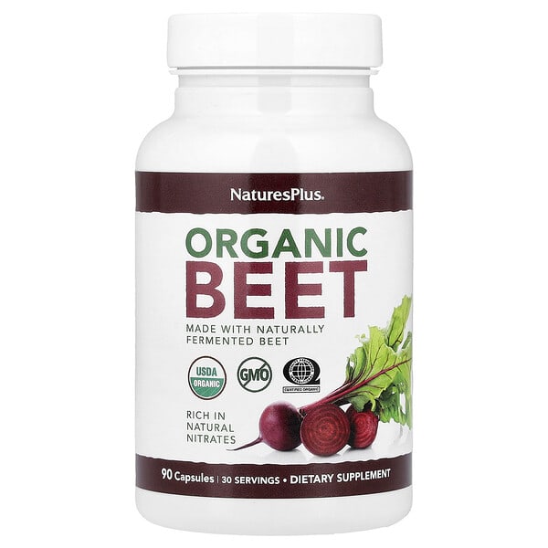 NaturesPlus, Organiczny burak, 90 kapsułek (666 mg na kapsułkę)
