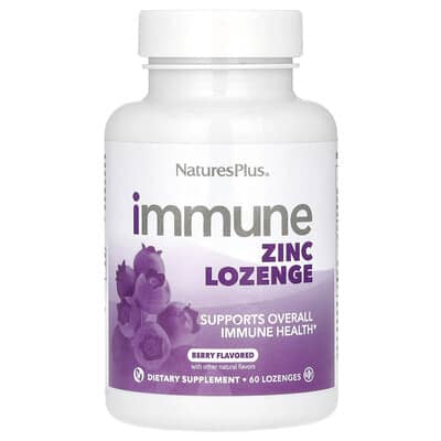 NaturesPlus, Immune Zinc Pastille, Berry, 60 Pastilles