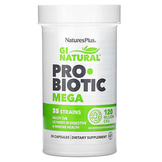 NaturesPlus, GI Natural Probiotic Mega, пробиотики, 120 млрд КОЕ, 30 капсул