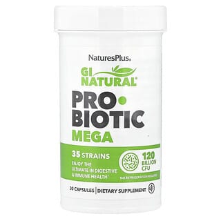 NaturesPlus, GI Natural Probiotic Mega, 120 Billion CFU, 30 Capsules