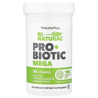 NaturesPlus, GI Natural® Probiotic Mega, 120 miliárd CFU, 30 kapsúl