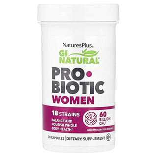 NaturesPlus, GI Natural, Probiótico Mujeres, 60 mil millones de UFC, 30 cápsulas