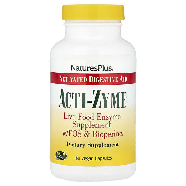 NaturesPlus Acti-Zyme, 180 Vegan Capsules