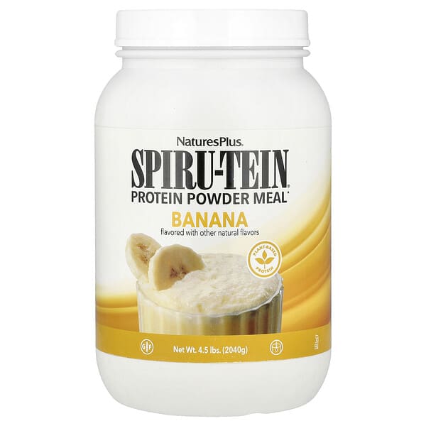 NaturesPlus, Spiru-Tein®, Protein Powder Meal, Banana, 4.5 lbs. (2,040 g) — product photo 1