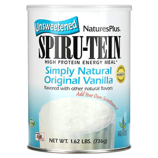 NaturesPlus, Spiru-Tein, Comida de Alta Proteína para Energía, Vanilla Natural Original, Sin Endulzar, 1.63 lbs (740 g)