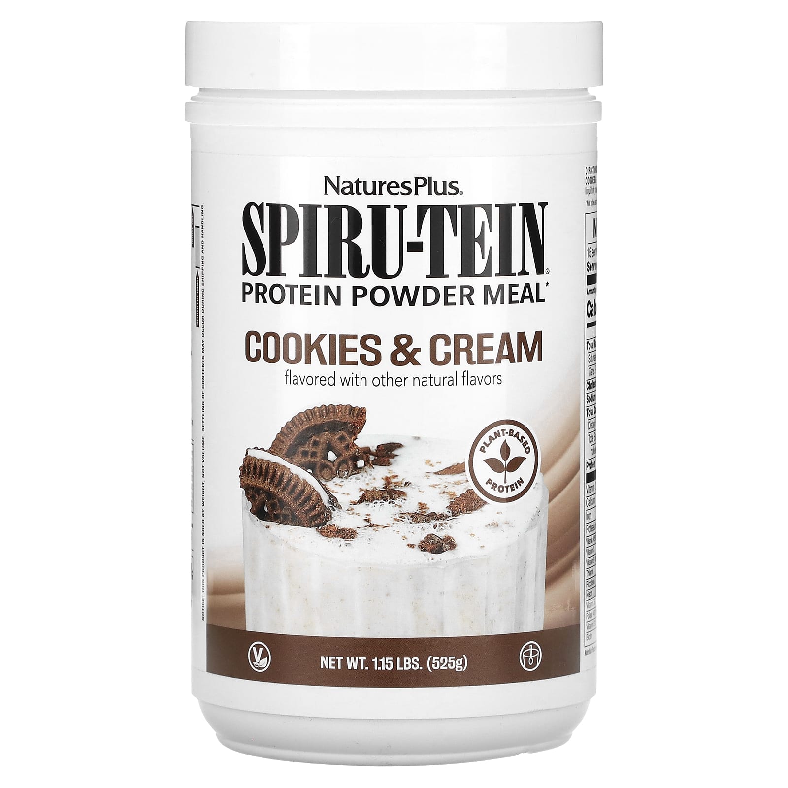 Naturesplus Spiru Tein Protein Powder Meal Cookies Cream Lbs