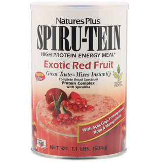 NaturesPlus, وجبة Exotic Red Fruit الغنية ببروتين سبيروتين، 1.1 رطل (504 جم)