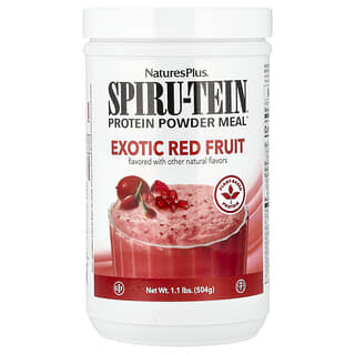 NaturesPlus, Spiru-Tein, 단백질 분말 식사, 이국적인 붉은 과일, 504g(1.1lb)