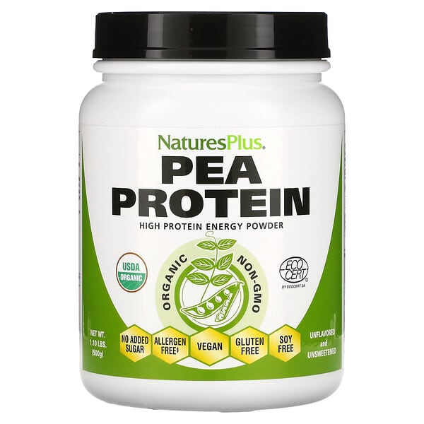 NaturesPlus, Organic Pea Protein Powder, 1.1 lbs (500 g)