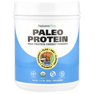 NaturesPlus, Paleo Protein Powder, палеопротеиновый порошок, без ароматизаторов и подсластителей, 503 г (1,11 фунта)