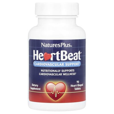 NaturesPlus, HeartBeat, Cardiovascular Health, 90 Heart-Shaped Tablets