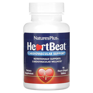 NaturesPlus, HeartBeat, Suporte Cardiovascular, 90 Comprimidos em Forma de Coração