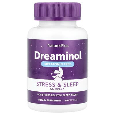 NaturesPlus, Dreaminol®, Stress and Sleep Support Complex, Melatonin-Free, 60 Capsules
