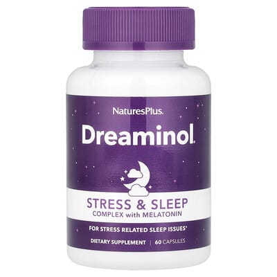 NaturesPlus, Dreaminol®, Stress and Sleep Support Complex with Melatonin, 60 Capsules