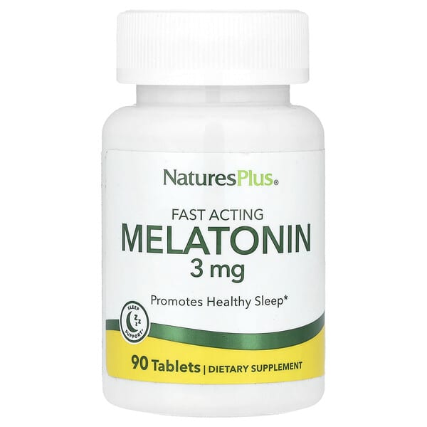 NaturesPlus Fast Acting Melatonin, 3 mg, 90 Tablets