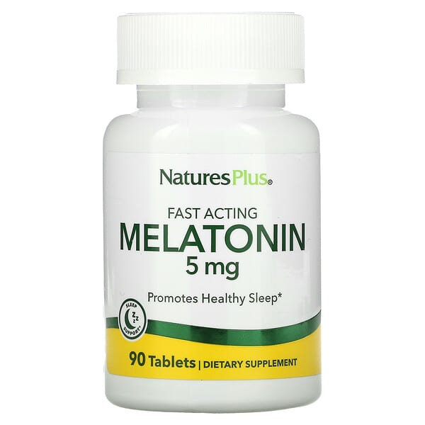 NaturesPlus‏, Melatonin, 5 mg, 90 Tablets