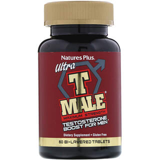 NaturesPlus, Ultra T-Male, Testosterone Boost for Men, Maximum Strength, 60 Bi-Layered Tablets