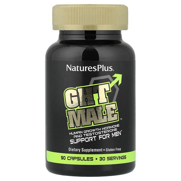 NaturesPlus, GHT Male，男士生長荷爾蒙和睾酮素促進膠囊，90粒