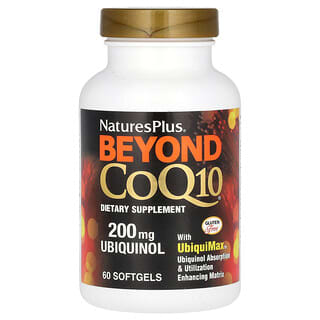 NaturesPlus, Beyond CoQ10, Suplemento que aporta más que CoQ10, 200 mg, 60 cápsulas blandas