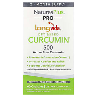 NaturesPlus, 프로 Longvida® Optimized Curcumin®, 500mg, 캡슐 60정