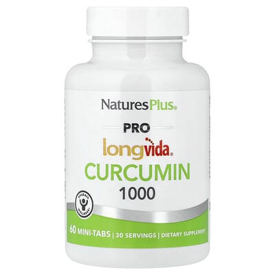 NaturesPlus, Pro Longvida®, Curcumin 1000, 1000 mg, 60 Mini Tablets (500 mg each)