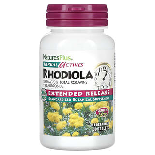 NaturesPlus, Herbal Actives, Rhodiola, Extended Release, 1,000 mg, 30 Vegetarian Tablets