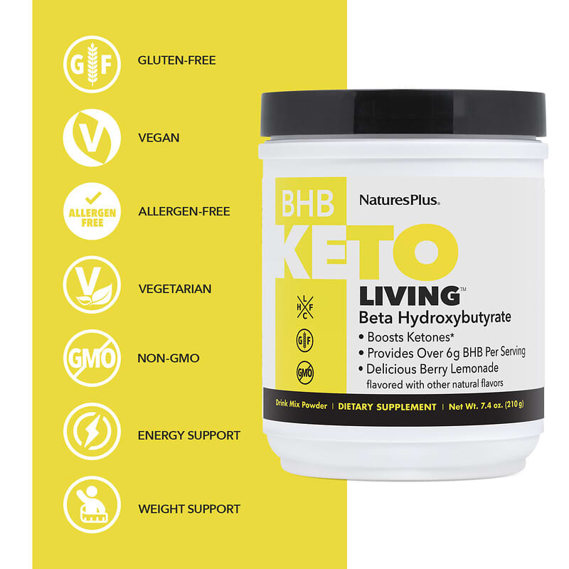 BHB Keto Living™, Delicious Berry Lemonade, 7.4 oz (210 g)