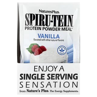 NaturesPlus, Spiru-Tein, Comida energética con alto contenido de proteínas, Vainilla, 8 sobres, 34 g (1,2 oz) cada uno