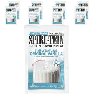 NaturesPlus, Spiru-Tein, High Protein Energy Meal, Vanille, 8 Päckchen, je 23 g