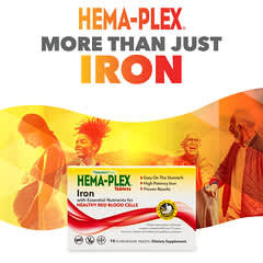 NaturesPlus, Hema-Plex, Iron with Essential Nutrients for Healthy Red Blood Cells , 10 Slow Release Tablets