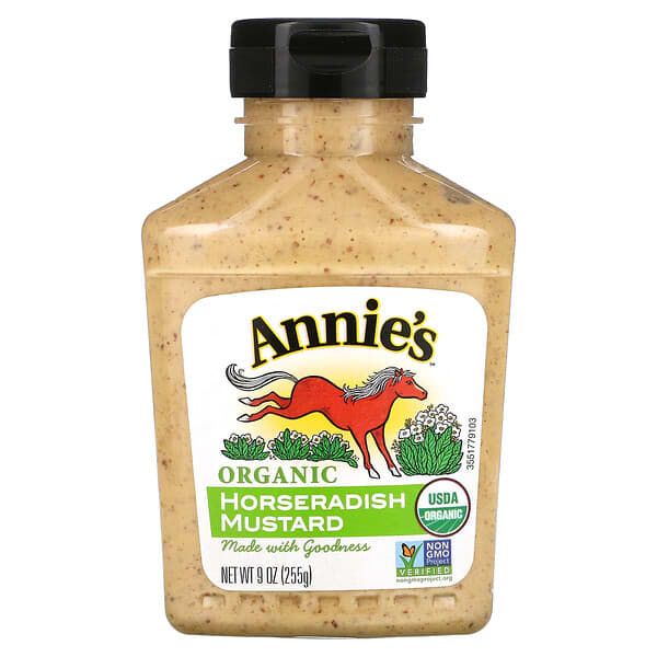 Annie's Naturals, 유기농, 고추냉이 겨자, 9 온스 (255 그램)