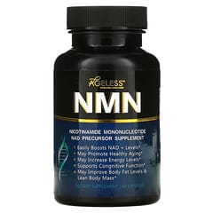 Ageless Foundation Laboratories, NMN, Suplemento precursor del dinucleótido de nicotinamida y adenina (NAD), 130 mg, 60 cápsulas