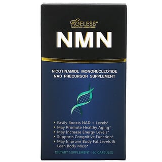 Ageless Foundation Laboratories, NMN, Suplemento precursor del mononucleótido de nicotinamida NAD, 60 cápsulas