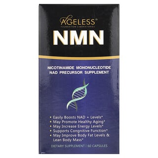 Ageless Foundation Laboratories, NMN, Suplemento precursor de NAD, 60 cápsulas