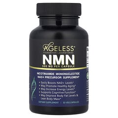 NMN, 500 mg, 30 Veg Capsules