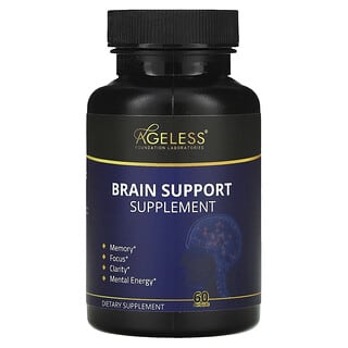 Ageless Foundation Laboratories, Brain Support Supplement, Ergänzungsmittel zur Unterstützung des Gehirns, 60 Kapseln