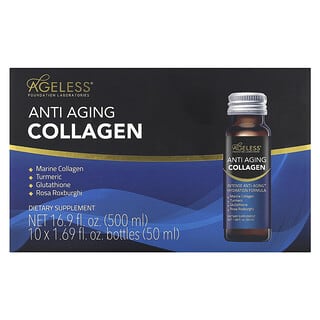 Ageless Foundation Laboratories, Colágeno Antienvelhecimento, 10 Frascos, 50 ml (1,69 fl oz) Cada