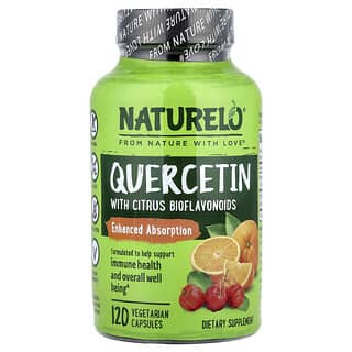 NATURELO, Quercétine et bioflavonoïdes d'agrumes, 120 capsules végétariennes