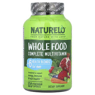 NATURELO, Suplemento multivitamínico completo con alimentos integrales para hombres, 120 cápsulas vegetales