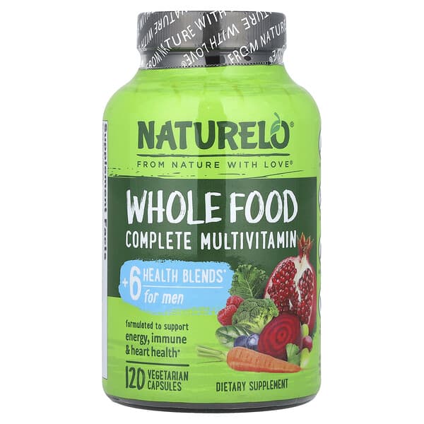 NATURELO Whole Food Complete Multivitamin, For Men, 120 Vegetarian Capsules